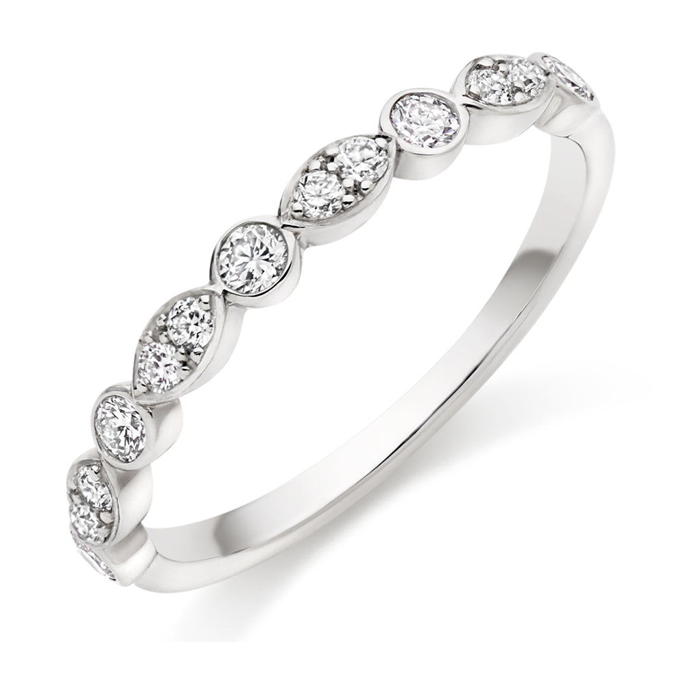 Platinum 13 Stone Round Brilliant Diamond Eternity Ring