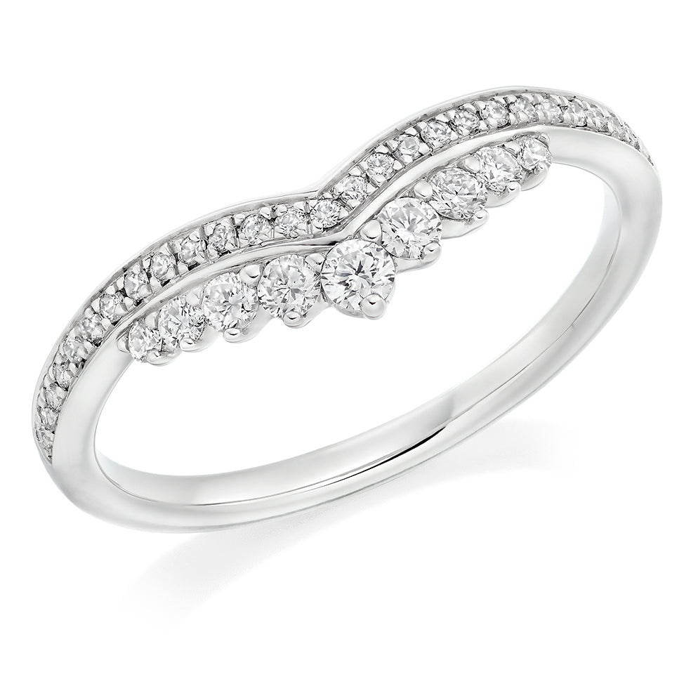 9ct White Gold Wishbone .30ct Diamond Ring