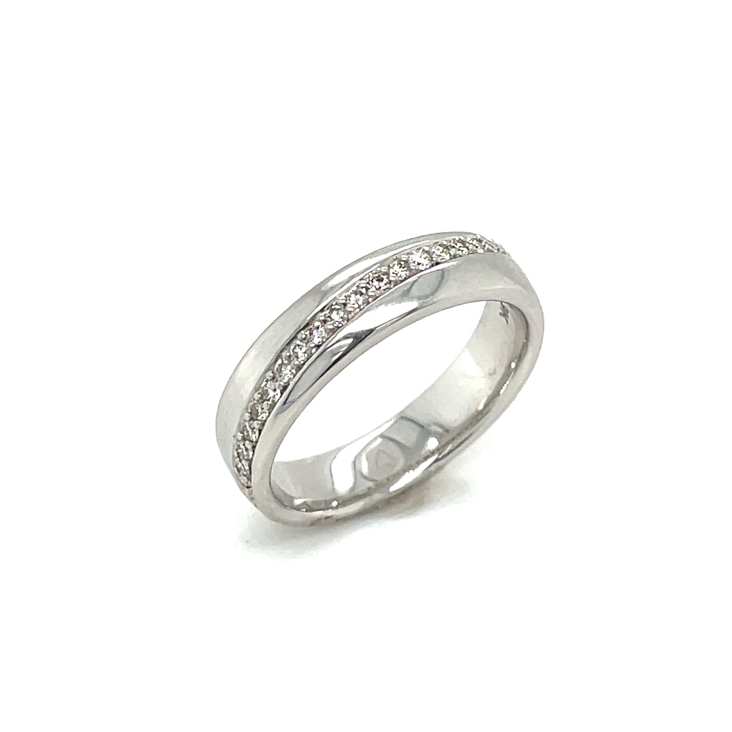 9CT WHITE GOLD DIAMOND WAVE BAND 0.20CT