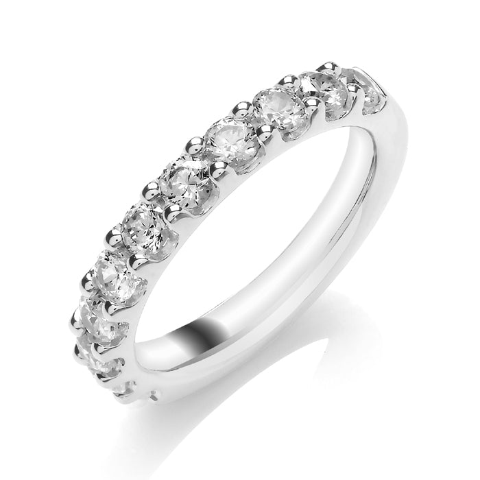 9ct White Gold Claw Set Eternity Diamond Ring .25ct