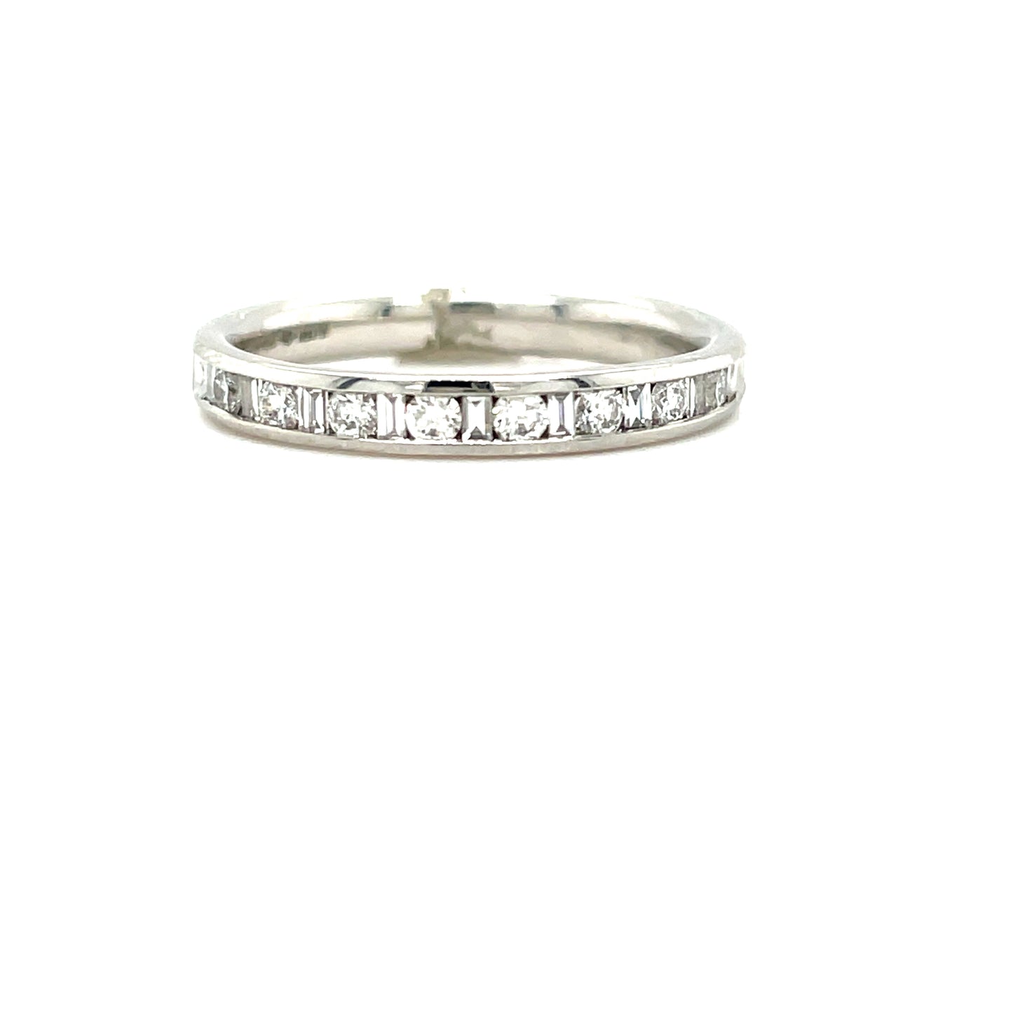 Platinum Round Brilliant And Baguette .25ct Diamond Eternity