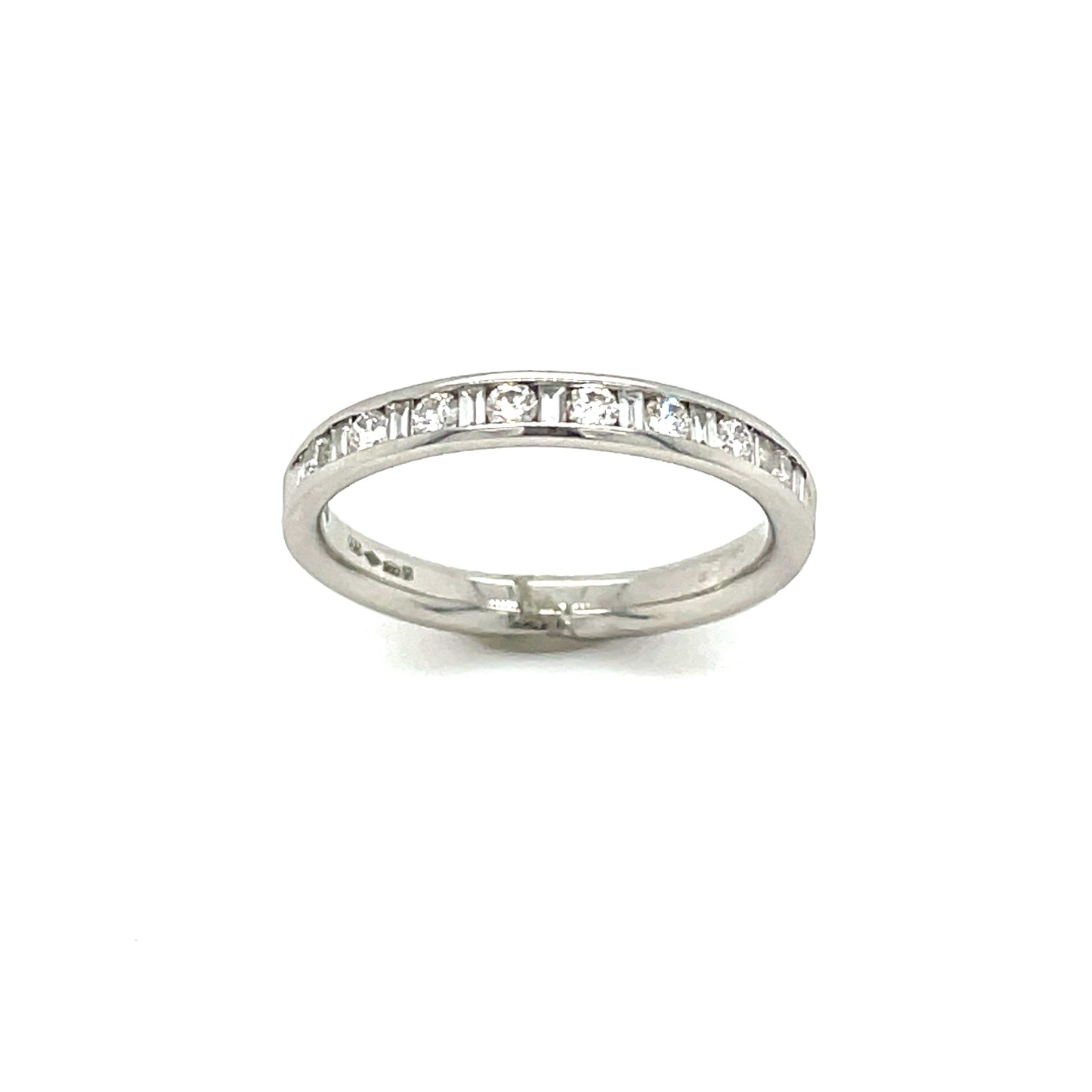 Platinum Round Brilliant And Baguette  .25ct Diamond Eternity