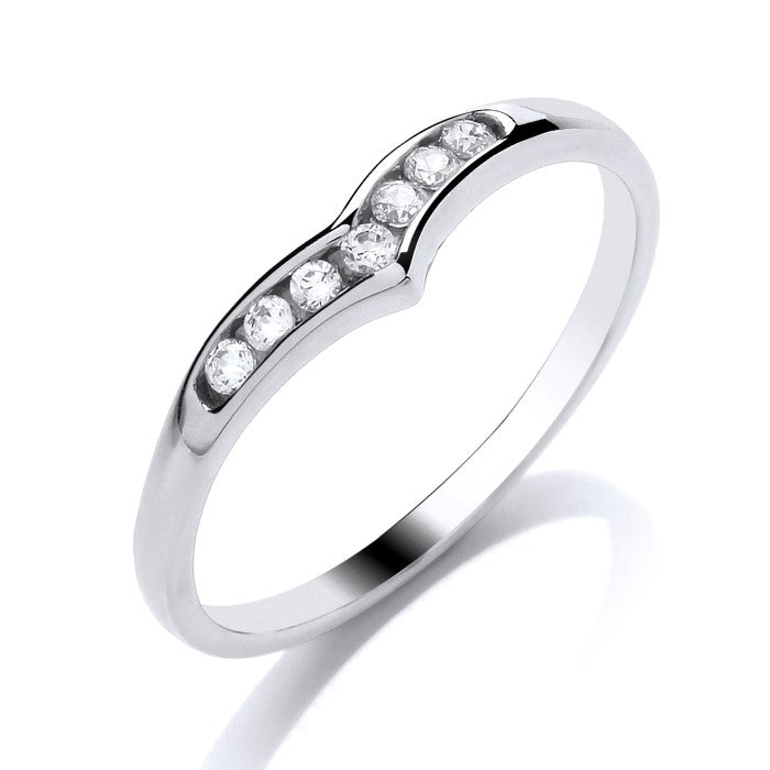 9ct White Gold Wishbone Eternity Diamond Ring .11ct