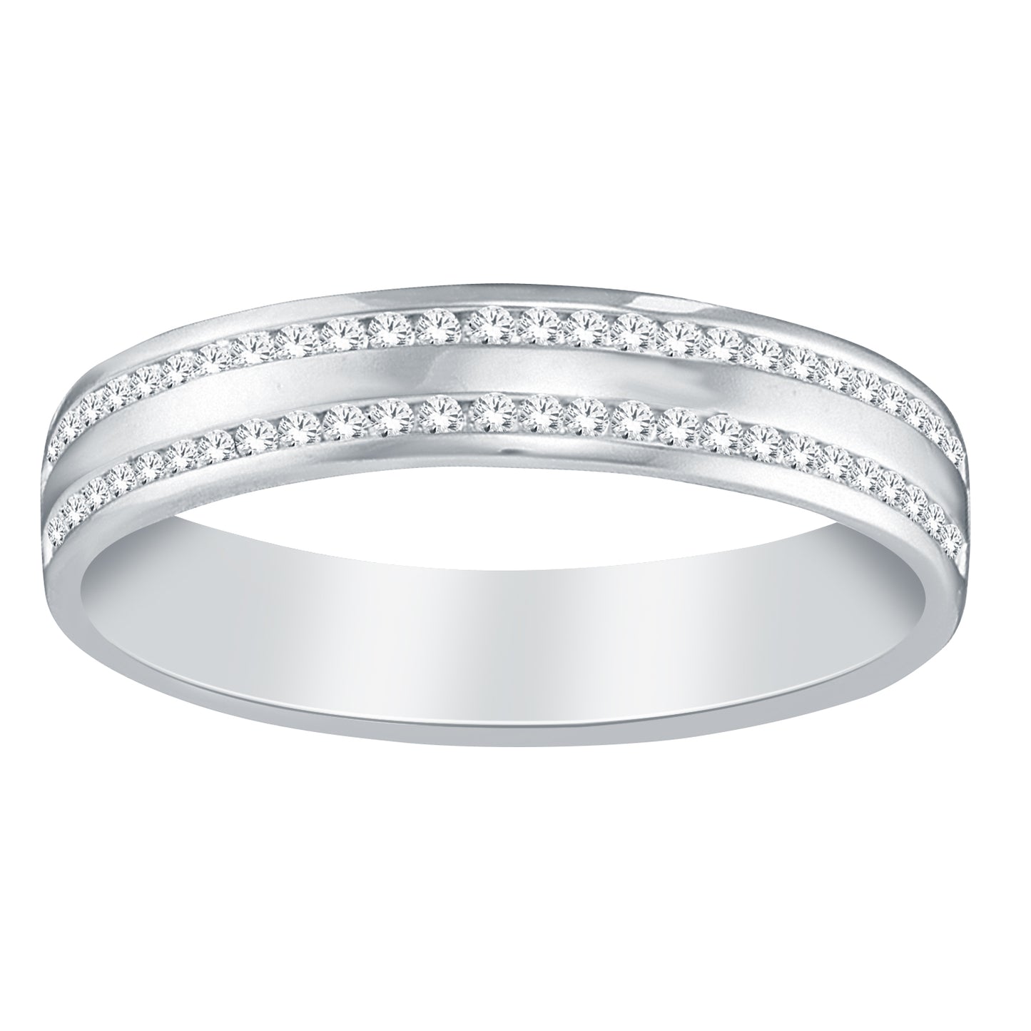 18ct White Gold 2row 25ct Diamond Ring