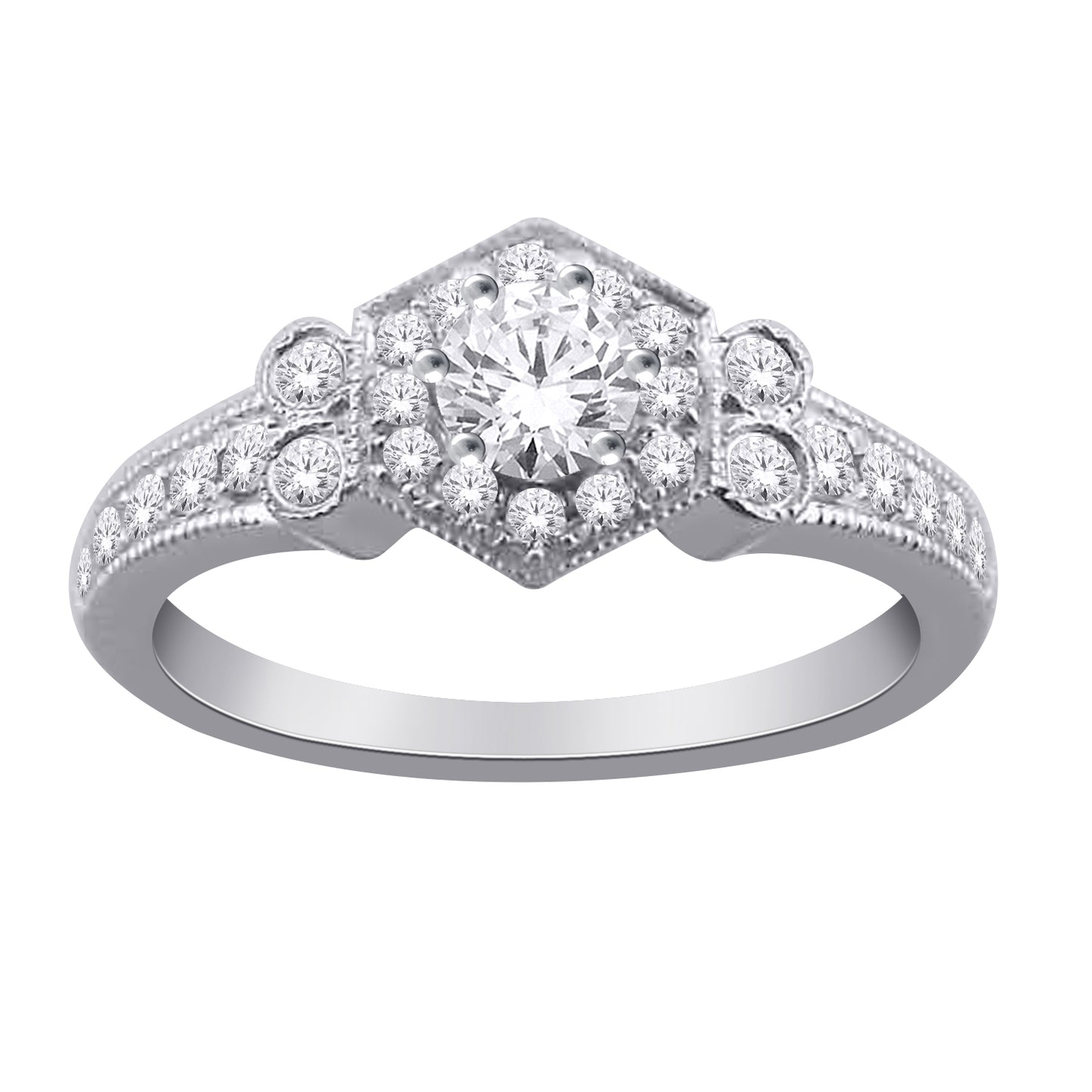 9ct White Gold .45ct Fancy Diamond Ring