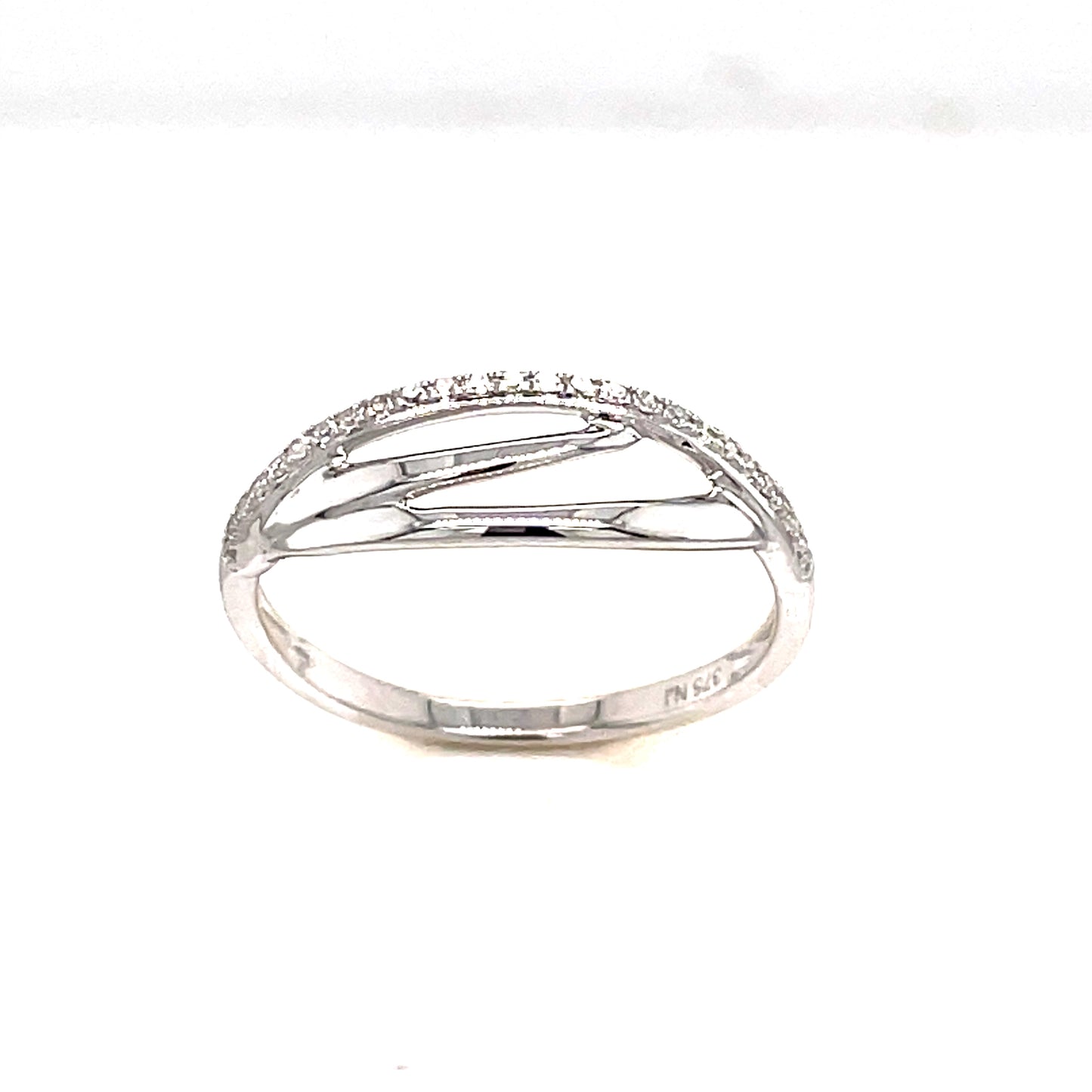 9ct White Gold Wrap Detail Diamond Ring .06ct