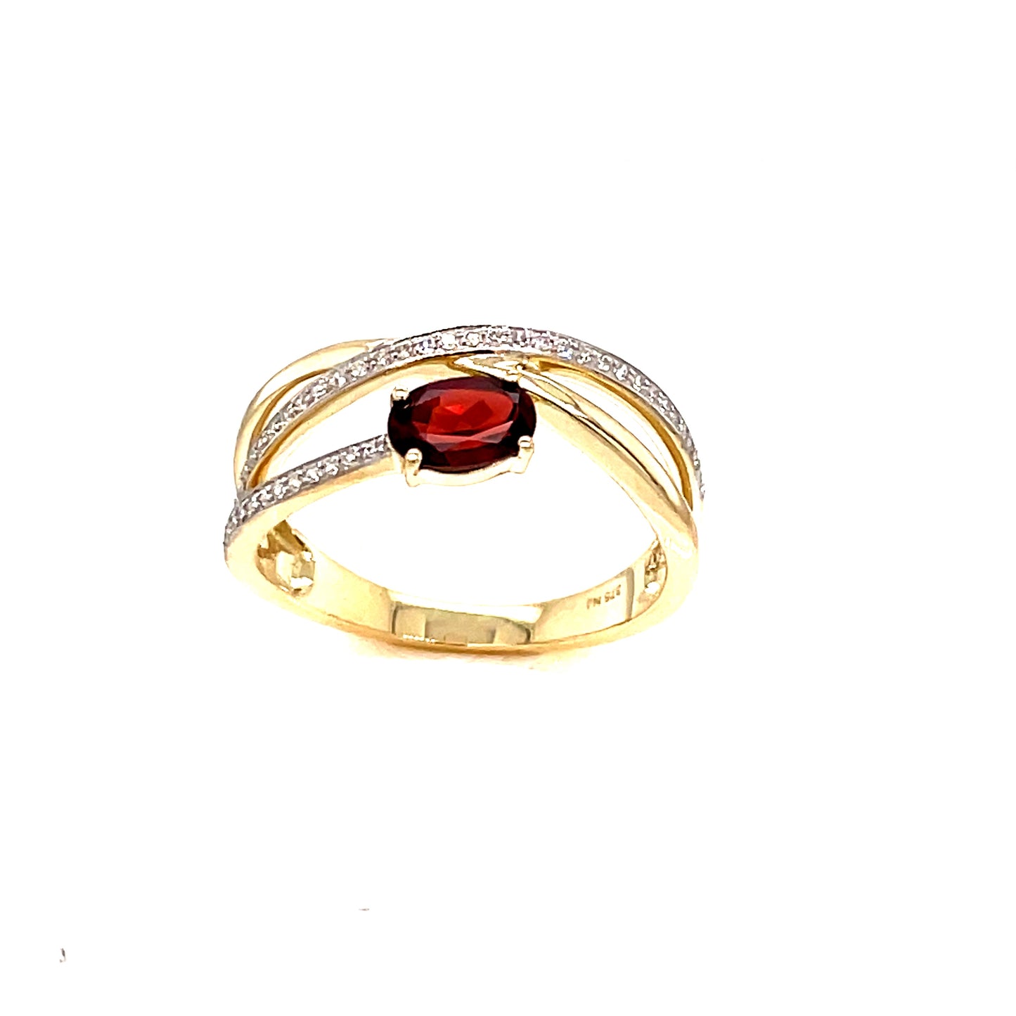 9ct Wrap Garnet And Diamond Ring .11ct