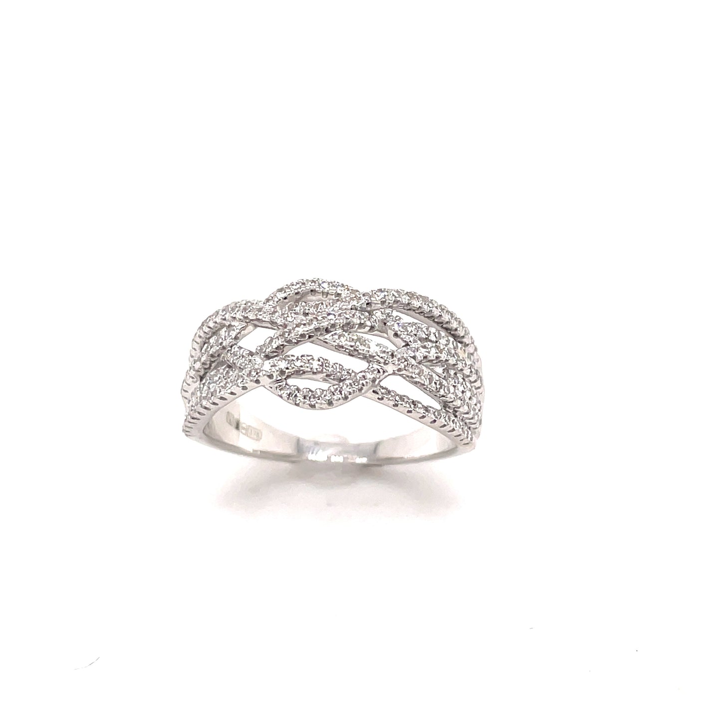 9ct White Gold Open Fancy Wrap Diamond Ring .50ct