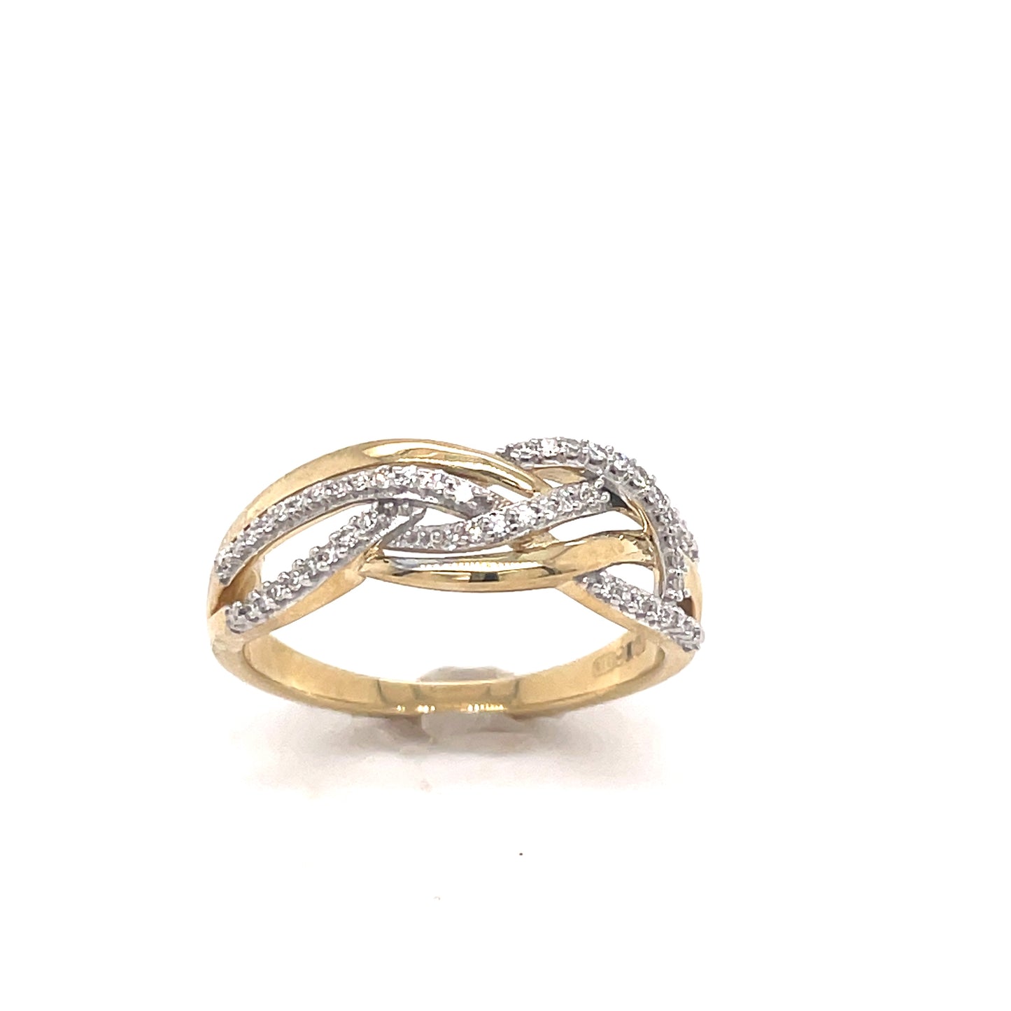9ct Open Woven Detail Diamond Ring .13ct