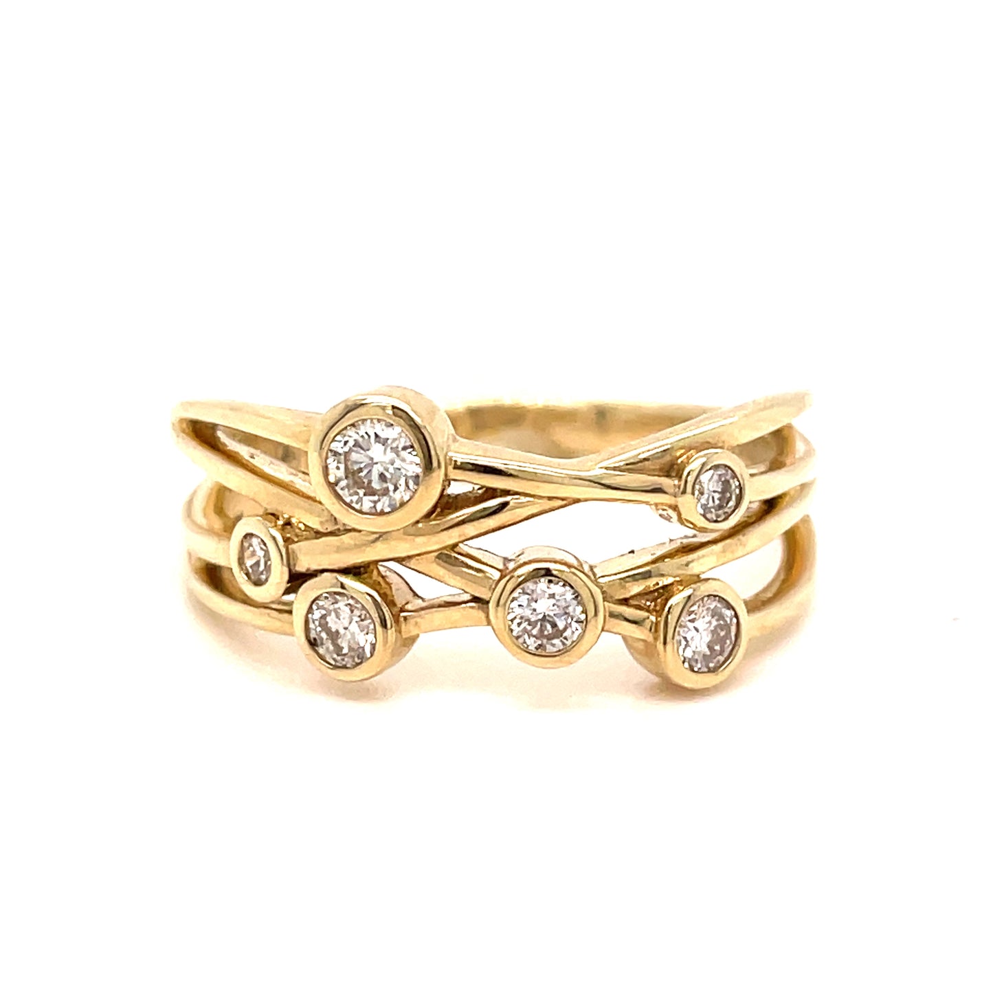 9ct Scattered Rubover Diamond Ring .50ct