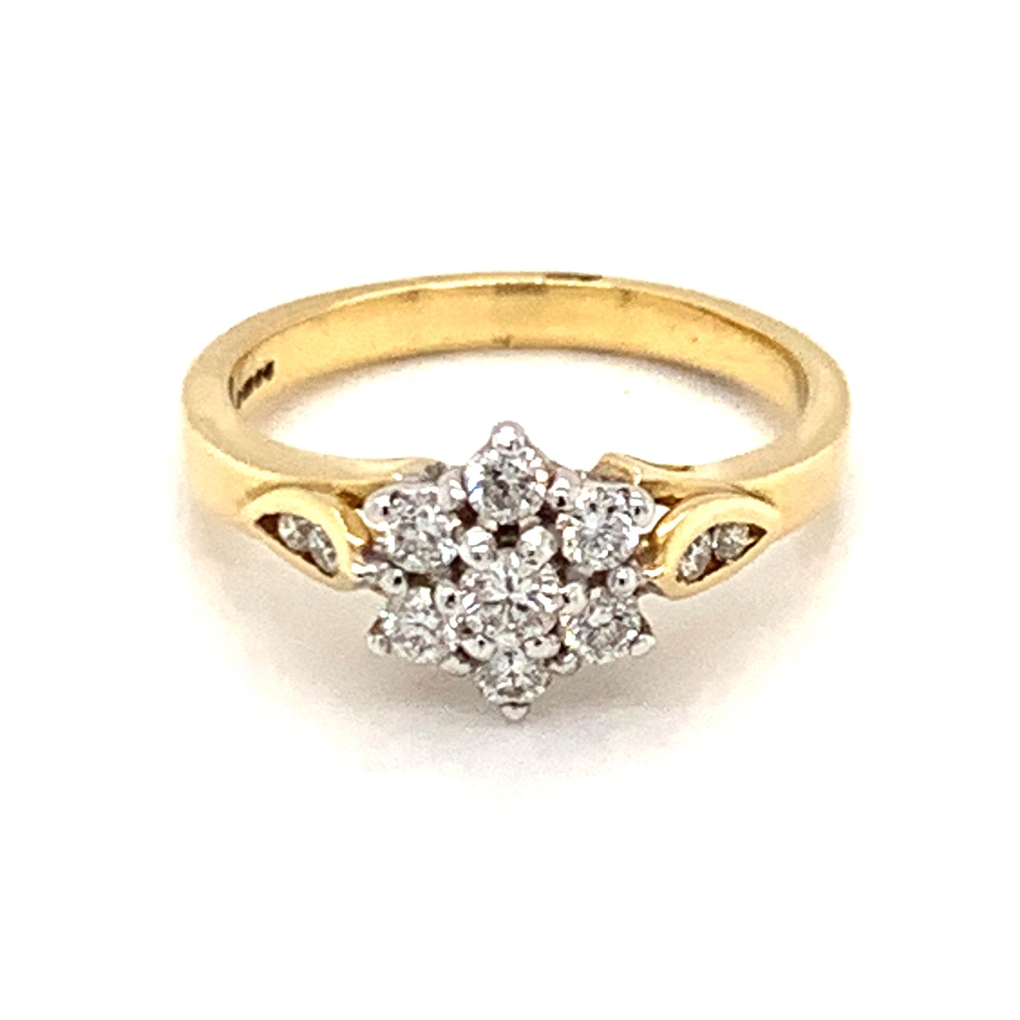 18ct Flower Cluster .40ct Diamond Ring