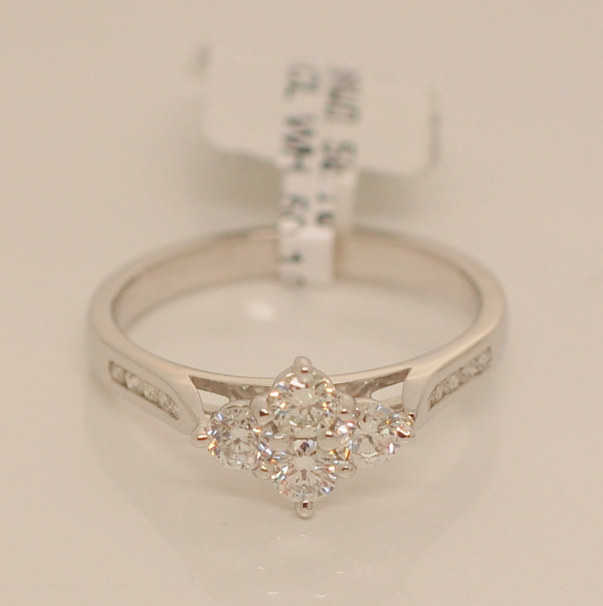 18ct White Gold Cluster .60ct Diamond Ring.