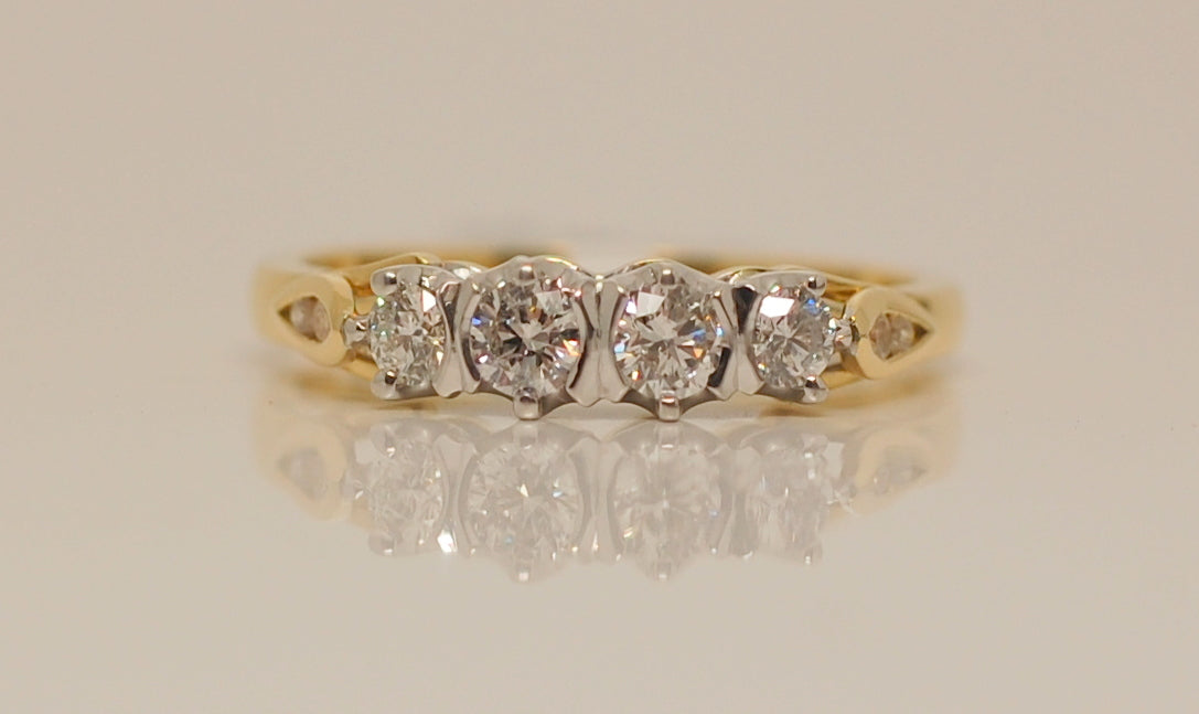 18ct Four Stone .45ct Diamond Ring