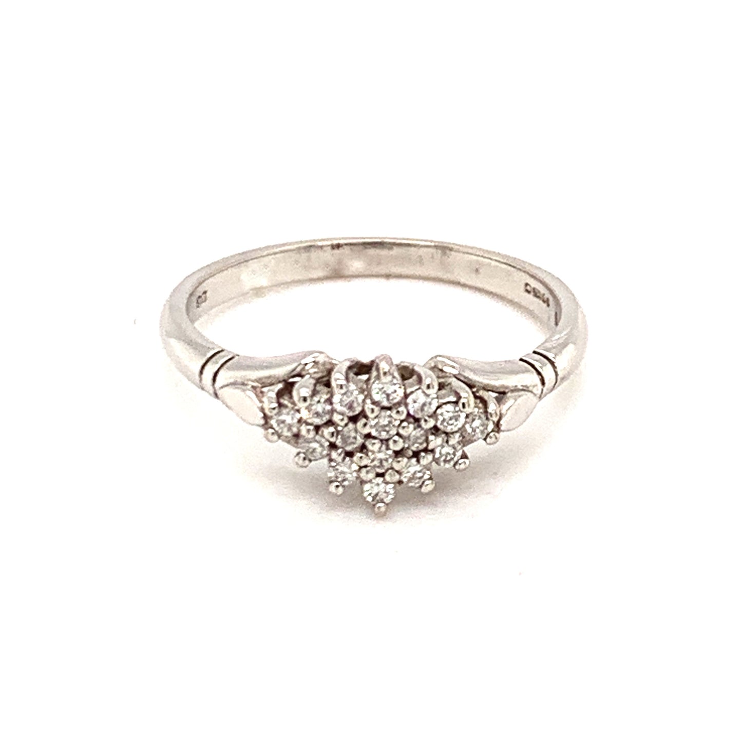 18ct White Gold Cluster Diamond Ring .20ct