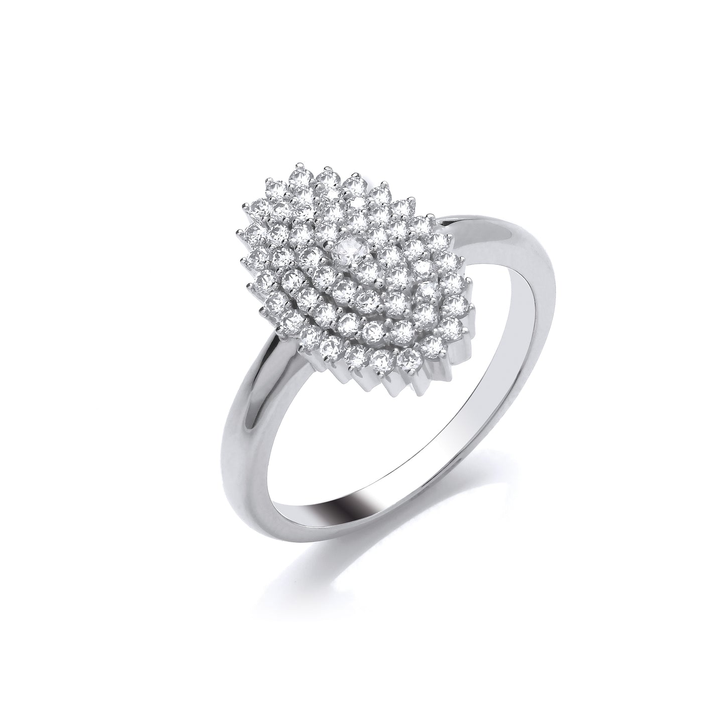 9ct White Gold Oval Cluster .50ct Diamond Ring