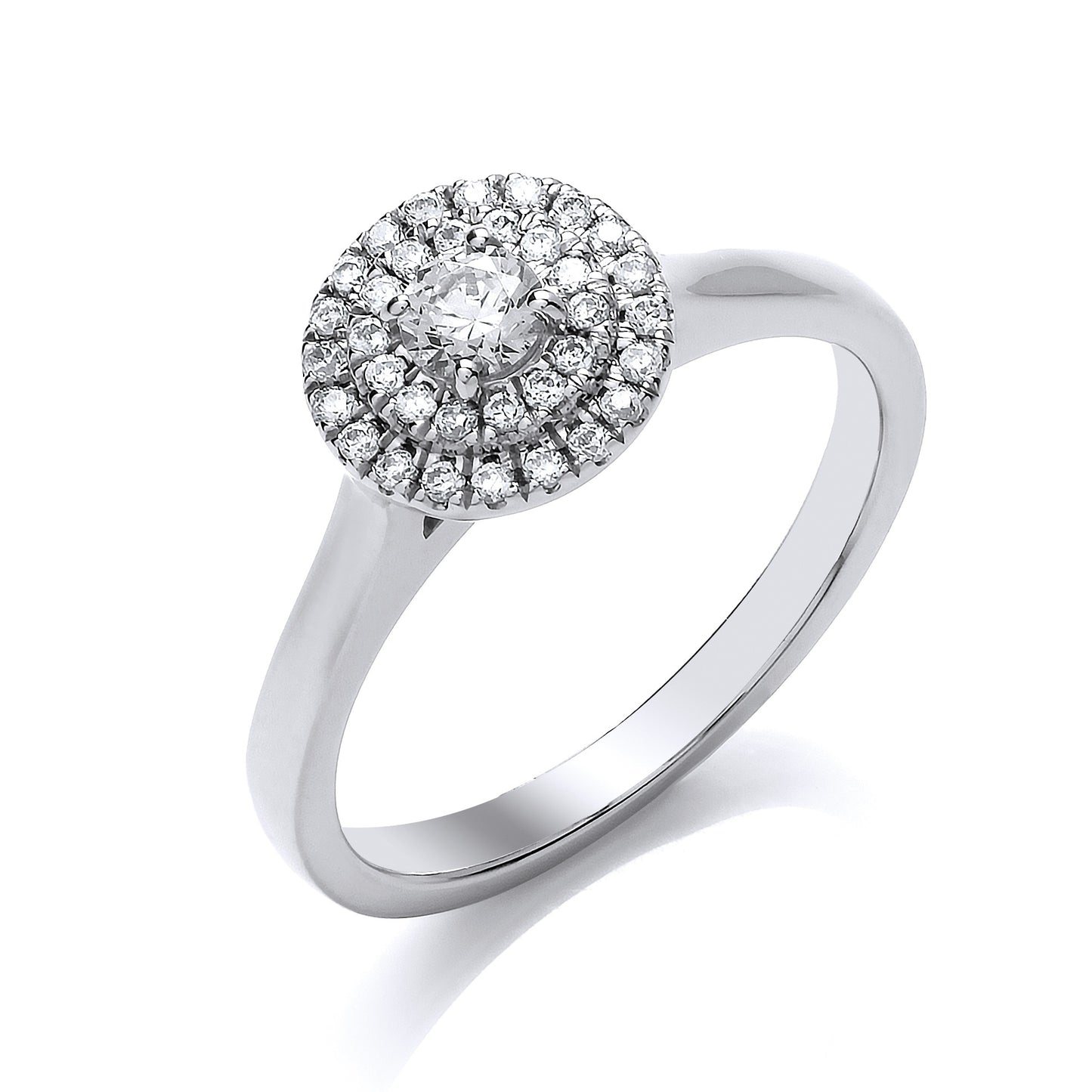 9ct White Gold Round Cluster .33ct Diamond Ring