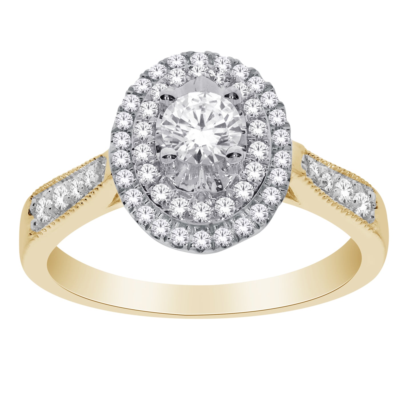 9ct Oval Cluster .75ct Diamond Ring