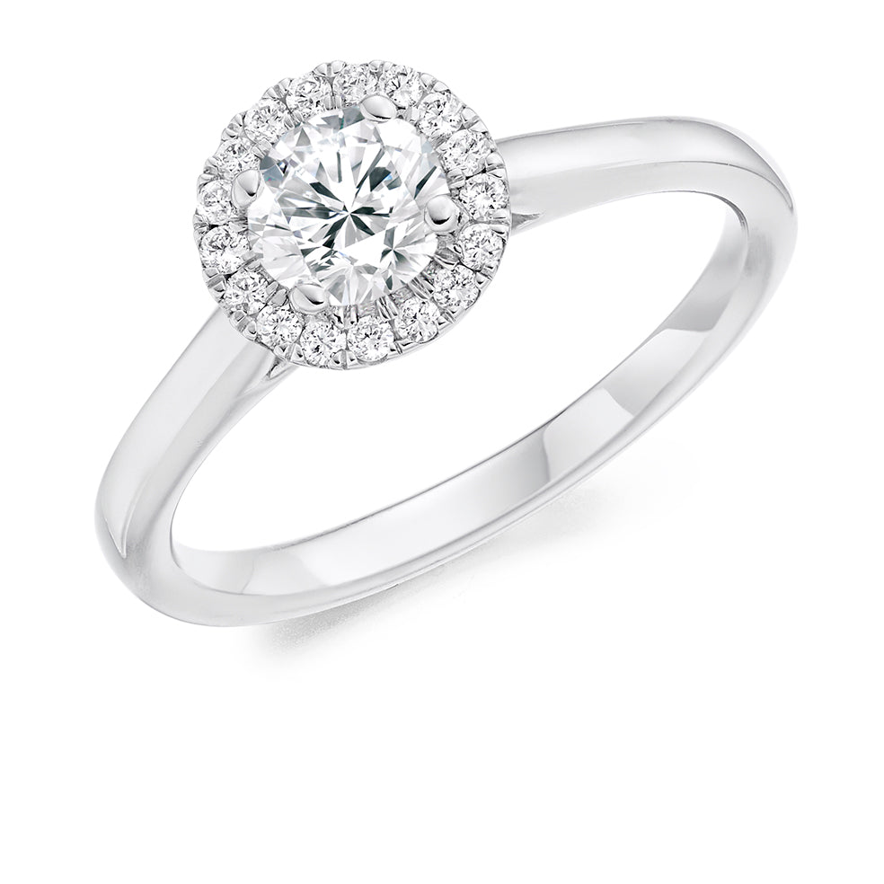 9ct White Gold Round Cluster Diamond Ring .70ct