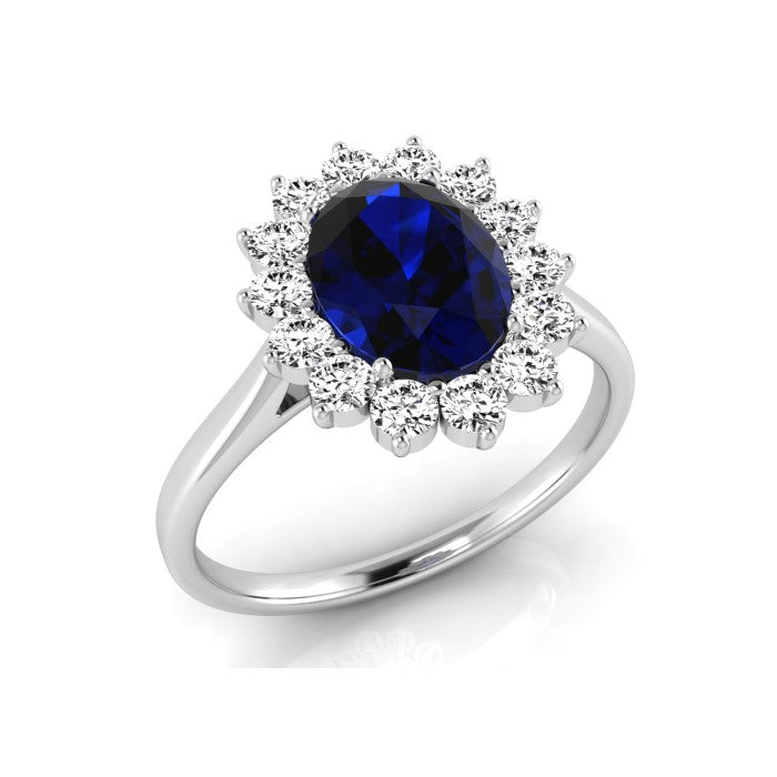 9ct White Goldcluster Tanzanite And Diamond .43ct Ring