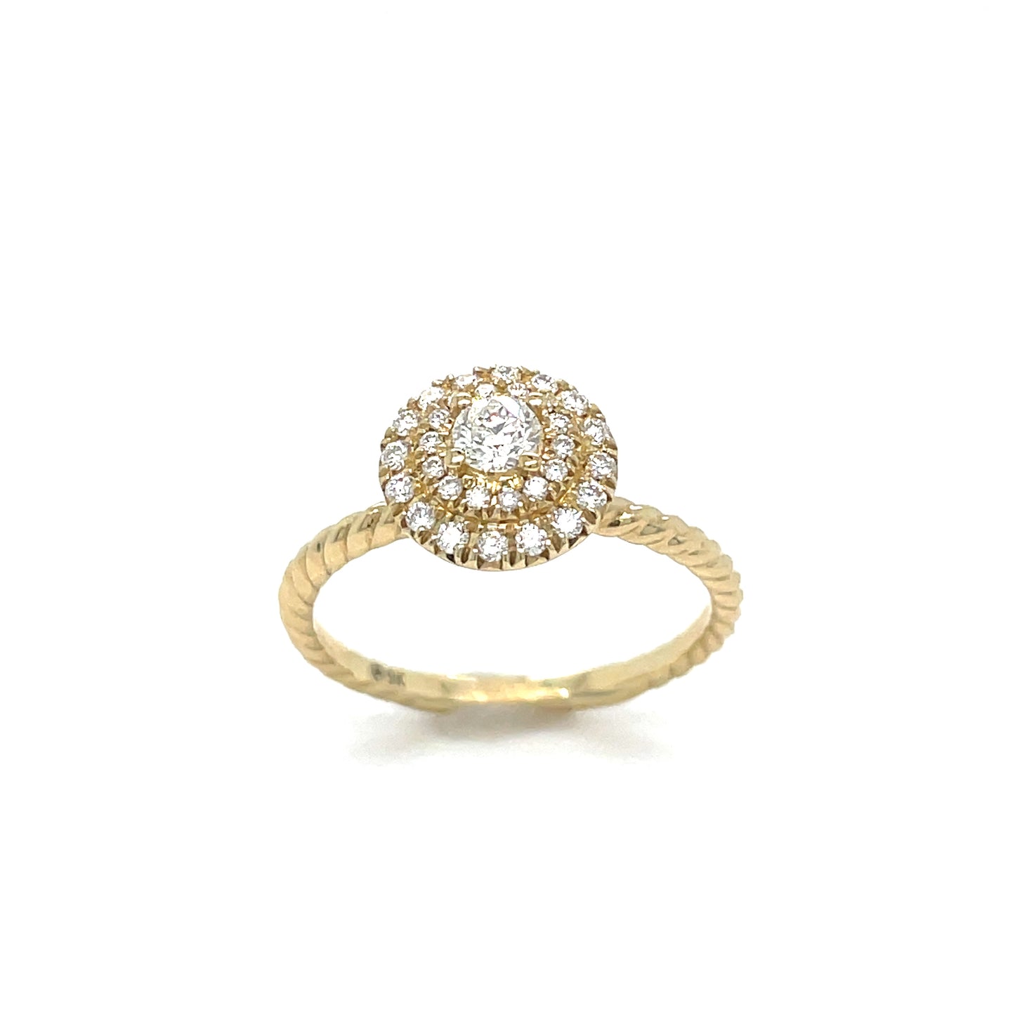 9ct Round Cluster Diamond Twist Band .35 Ct 'Aroundthe Twist'