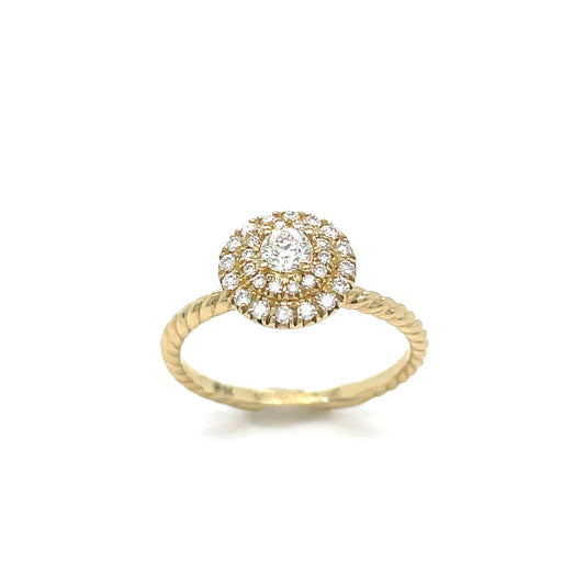 9ct Round Cluster Diamond Twist Band .35 Ct 'Aroundthe Twist'