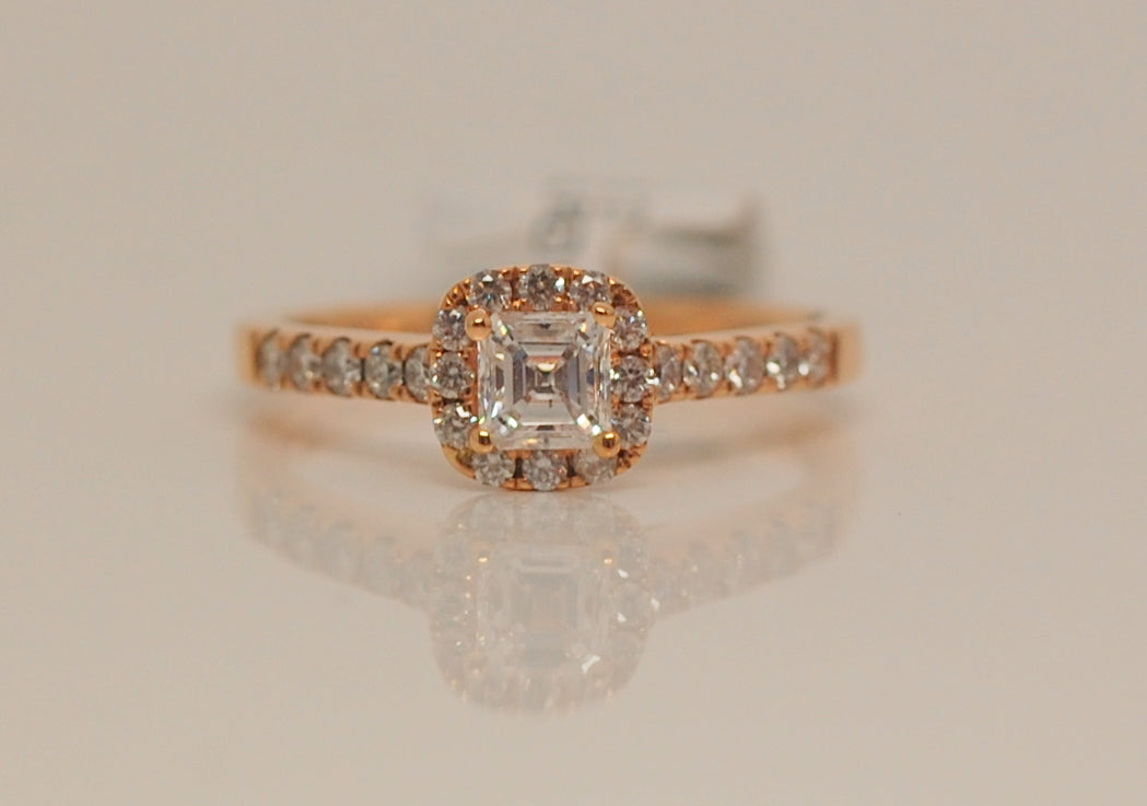 18ct Rose Gold Cluster .72ct Diamond Ring