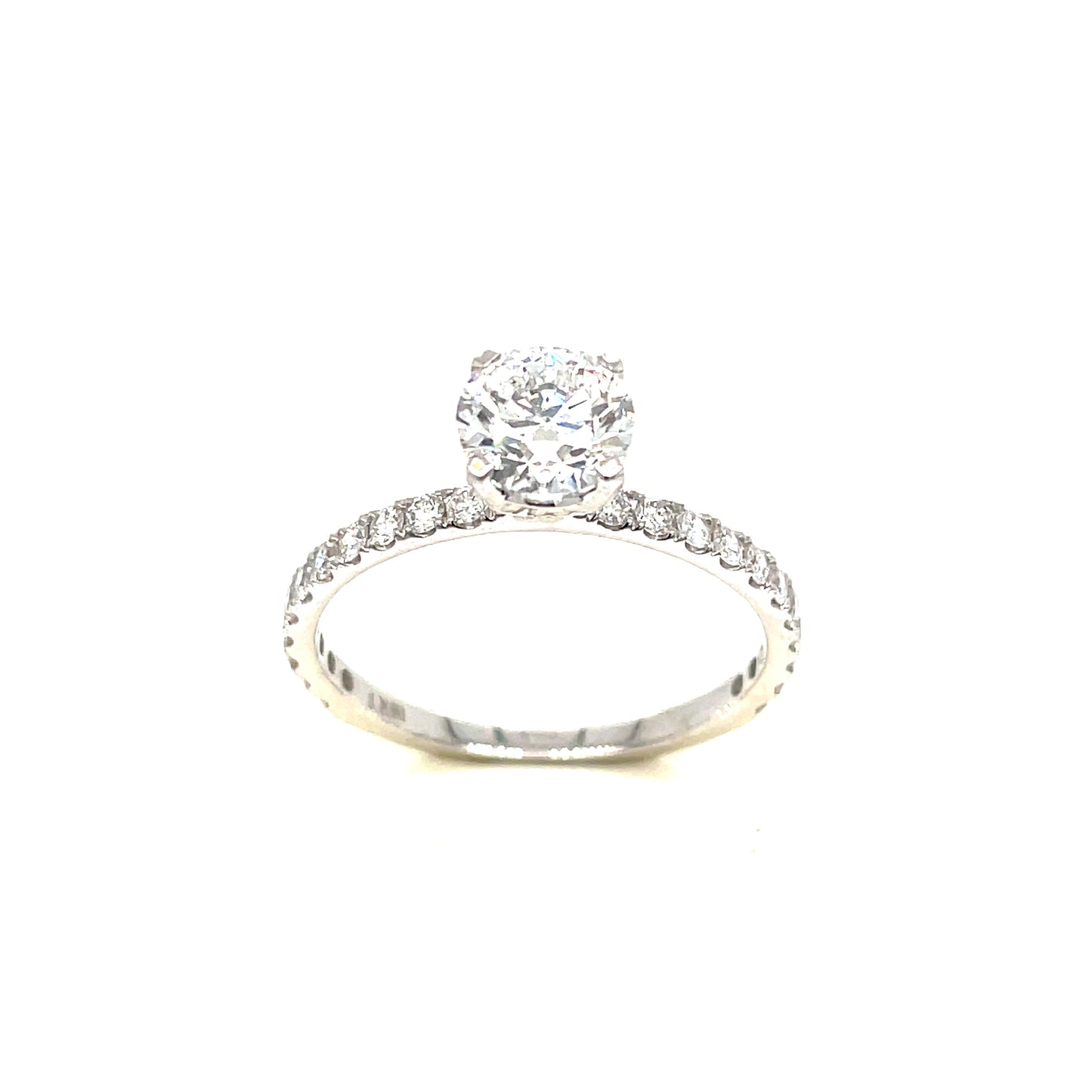 18ct White Gold Round Brilliant Cultured Diamond Ring 1.00ct