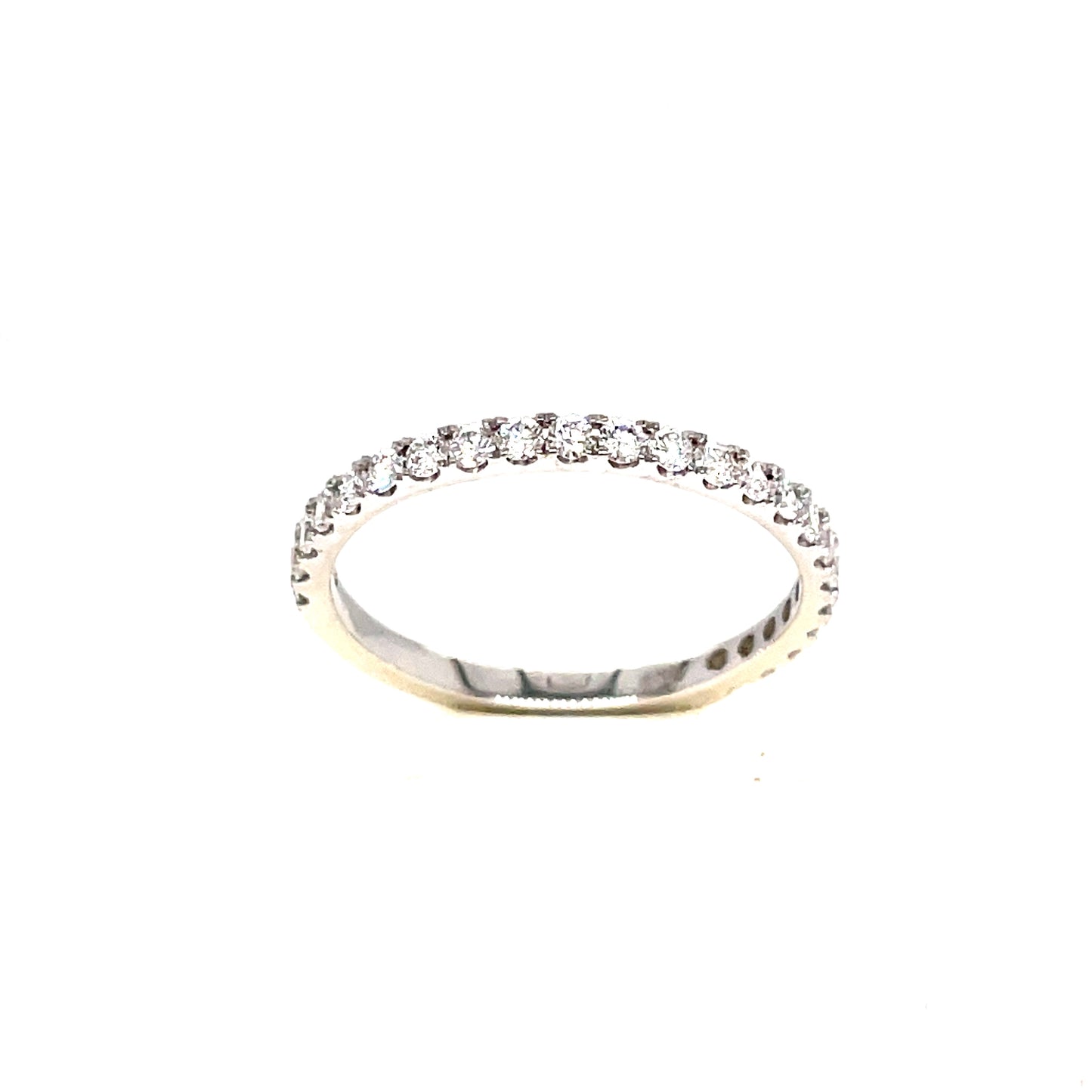 18ct White Gold Round Brilliant Cultured Diamond Eternity Ring