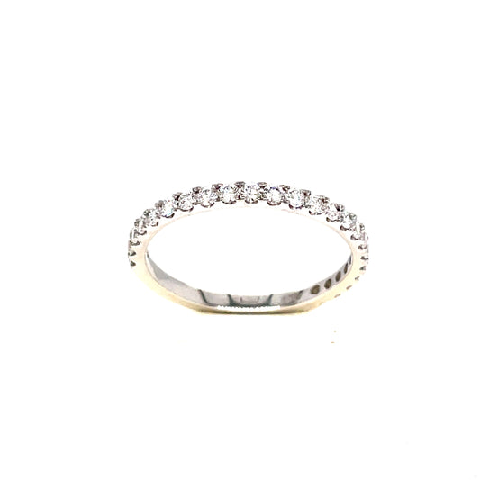 18ct White Gold Round Brilliant Cultured Diamond Eternity Ring