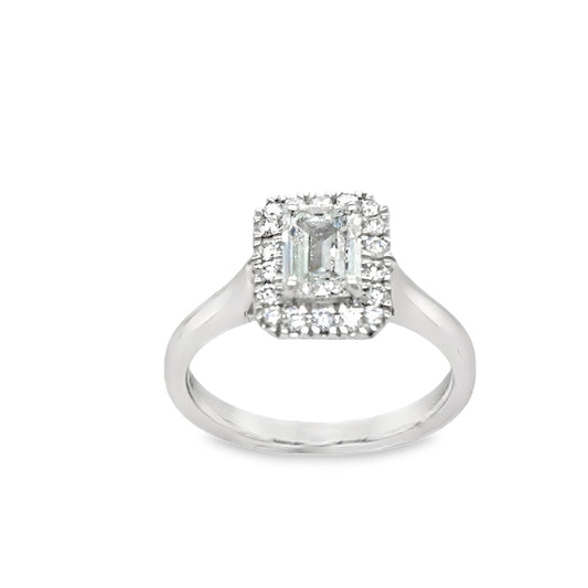 9ct Ring White Gold Lab Grown Halo Cultured Diamond Ring