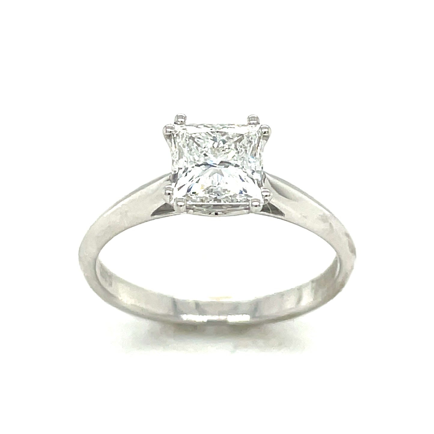 9ct White Gold Princess Cut Solitaire Lab Grown Dia 1.24ct