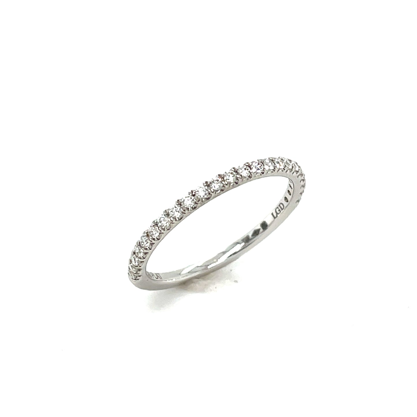 Platinum Round Claw Set Cultured Diamond Eternity Ring .23ct