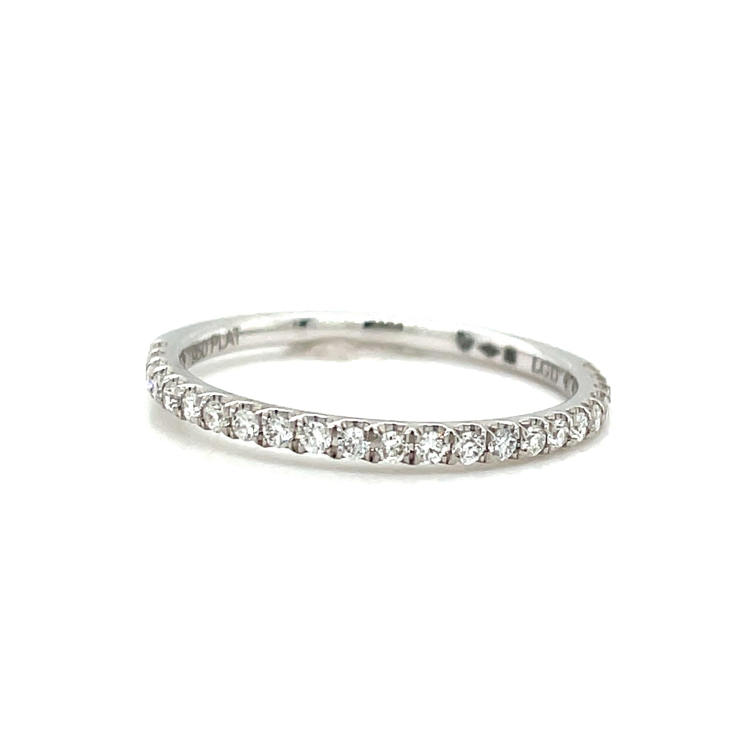 Platinum Round Claw Set Cultured Diamond Eternity Ring .23ct