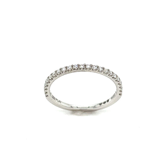 Platinum Round Claw Set Cultured Diamond Eternity Ring .23ct