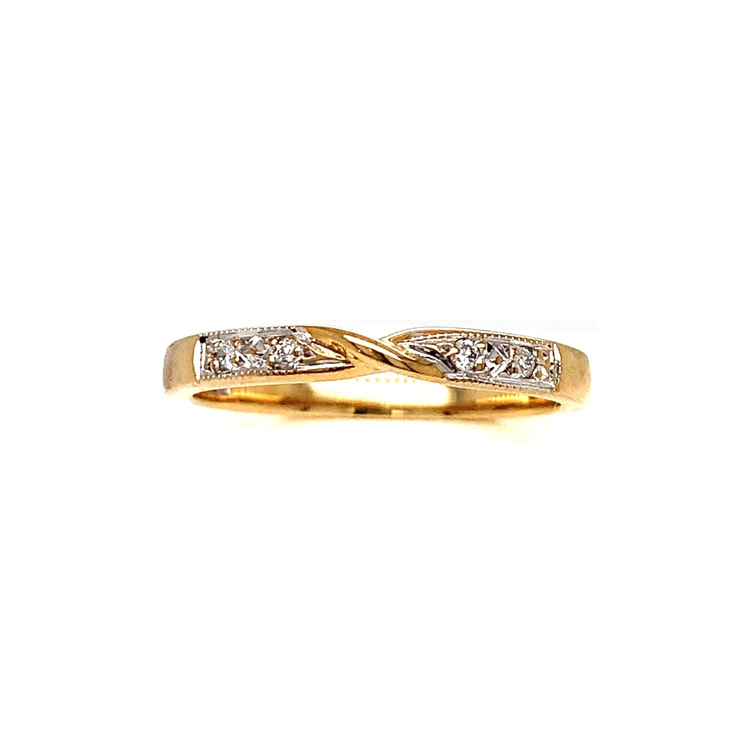 9ct Gold 2.5mm Diamond Set Wedding Band