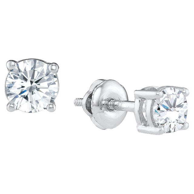 9ct White Gold Diamond Solitaire .25ct Earrings