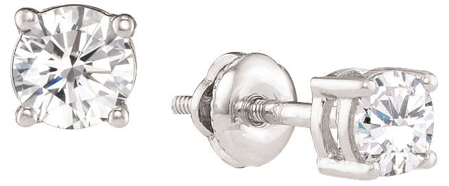 9ct Diamond Solitaire 4 Claw .50ct Earrings