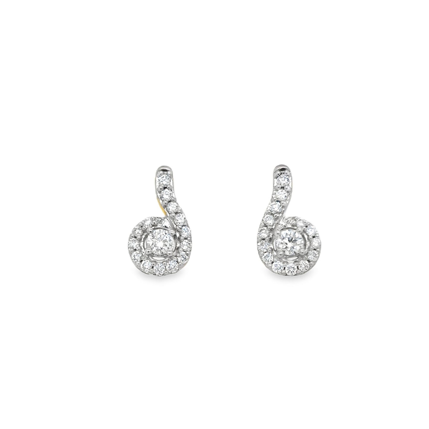 9ct .30ct Diamond Swirl Earring