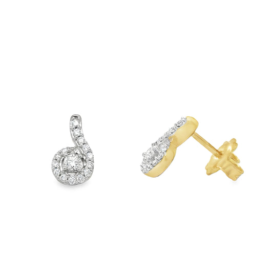 9ct .30ct Diamond Swirl Earring