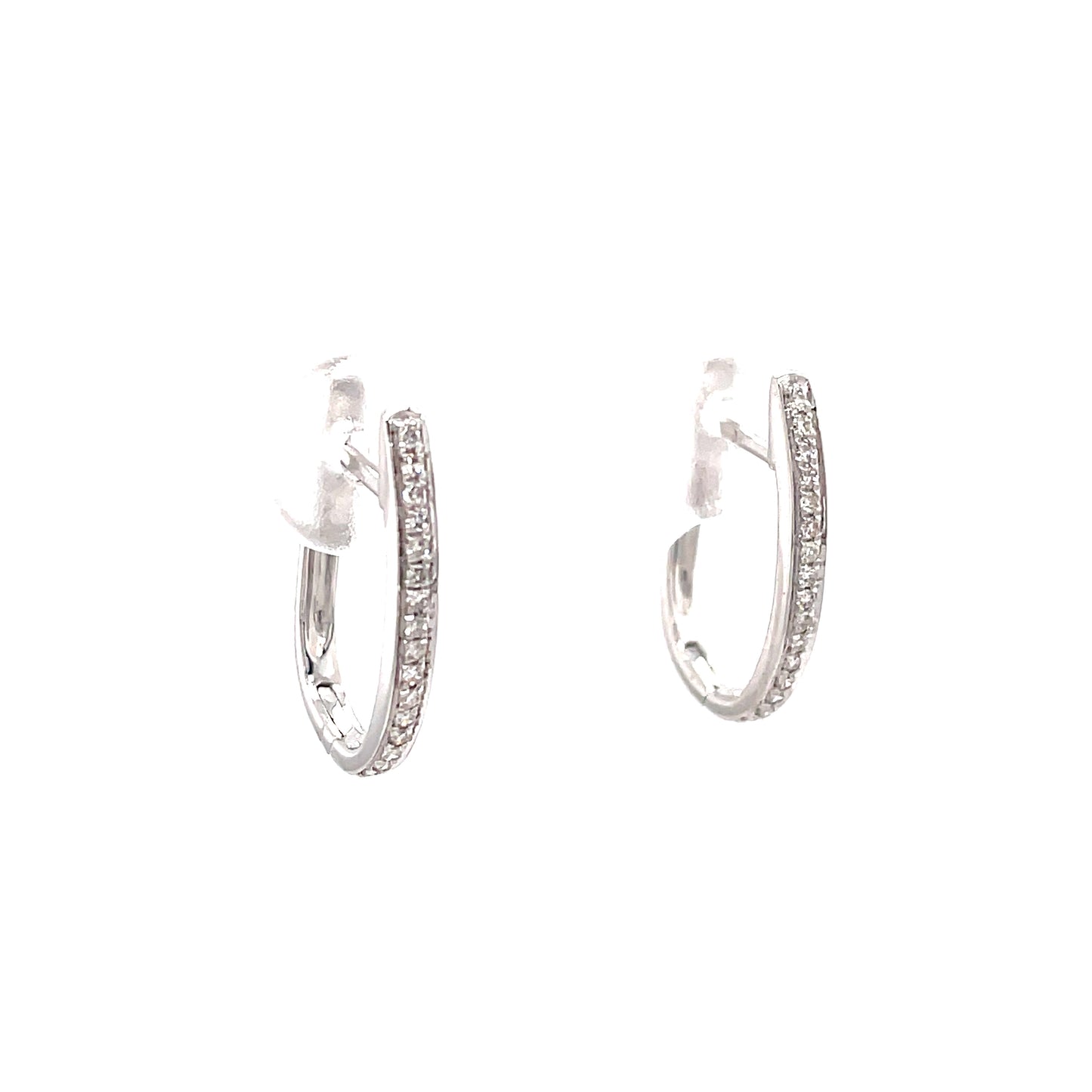 9ct White Gold Diamond Hoop Earring .09 Ct