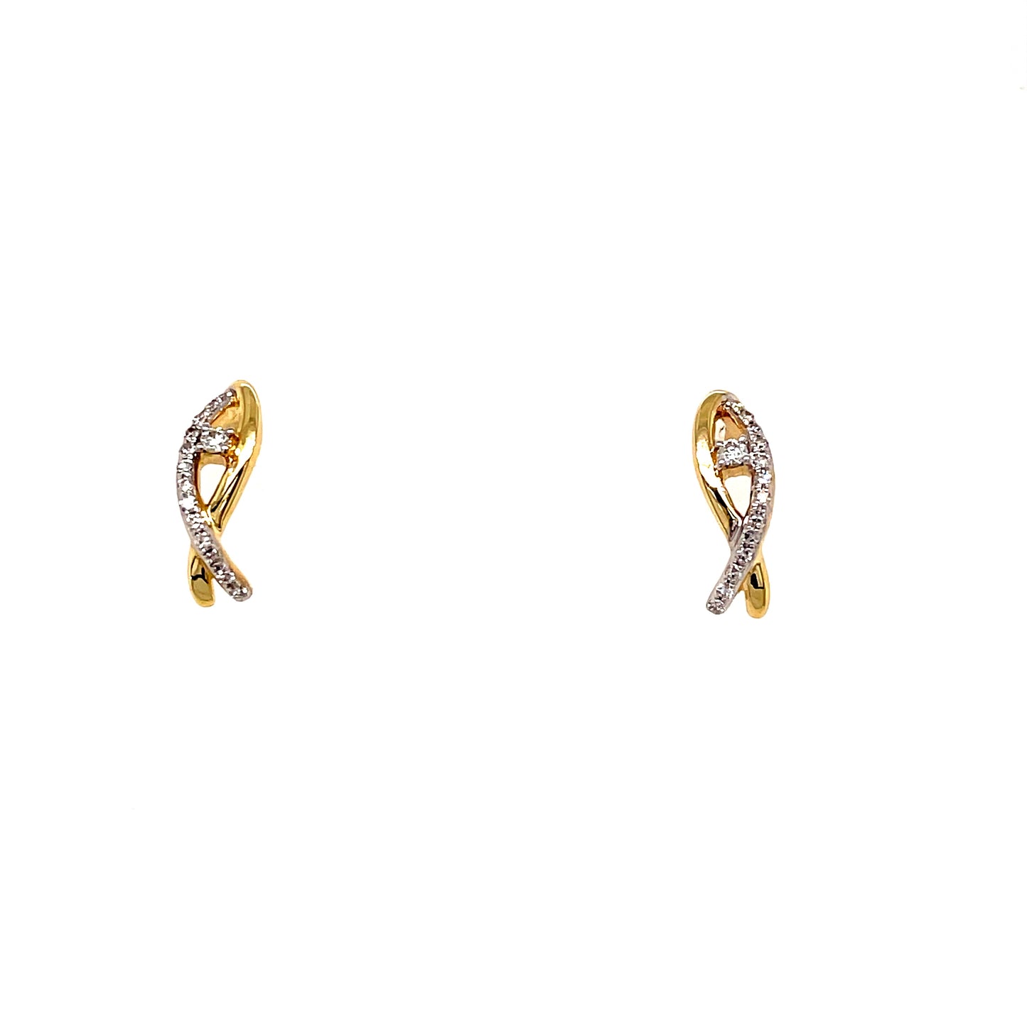9ct Fancy Crossover Diamond Earring .08 Ct