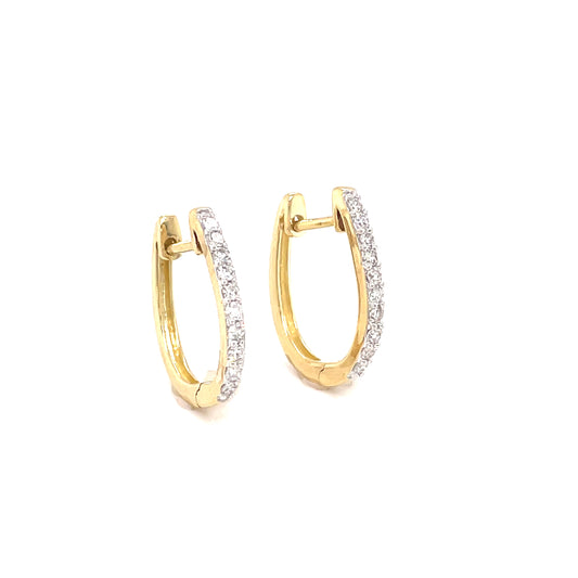 9ct Huggie Hoop Diamond Earring .25ct