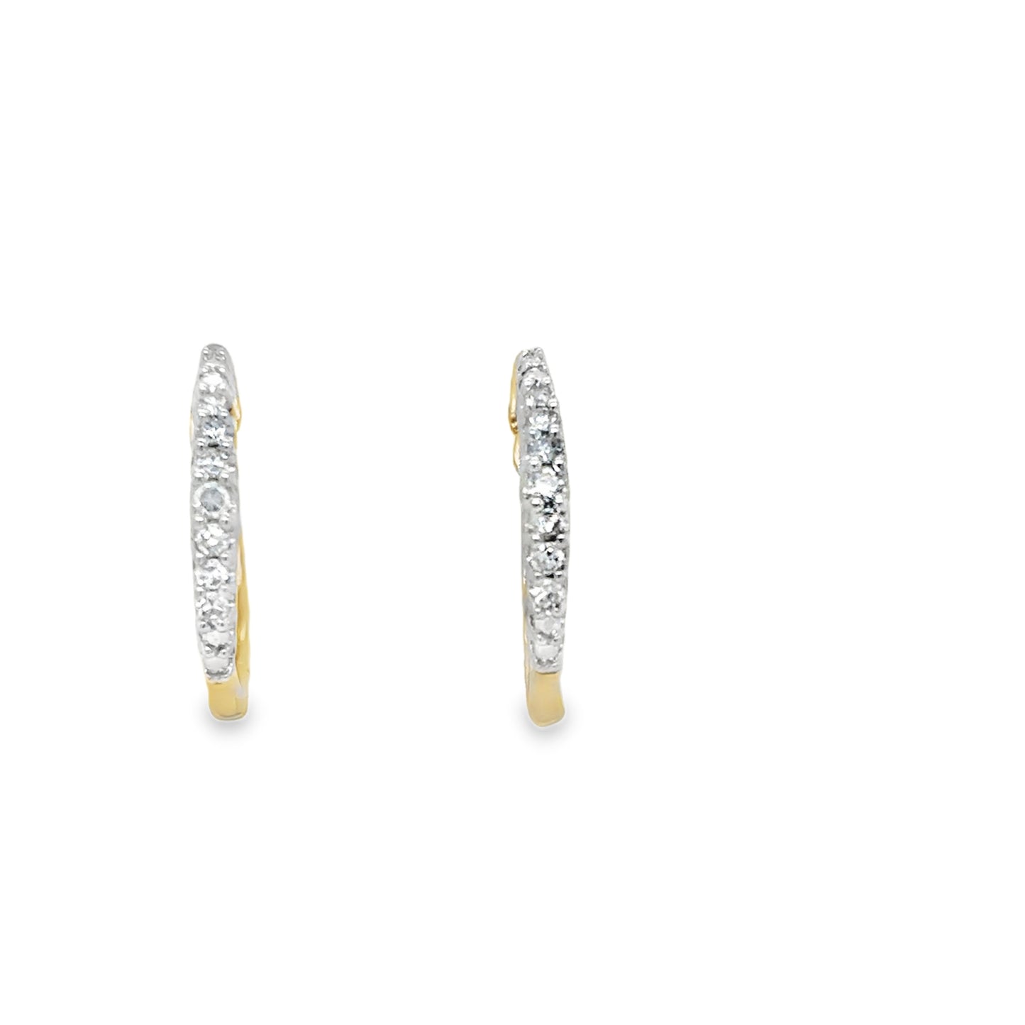 9ct Claw Set Huggie Diamond Earring .10ct