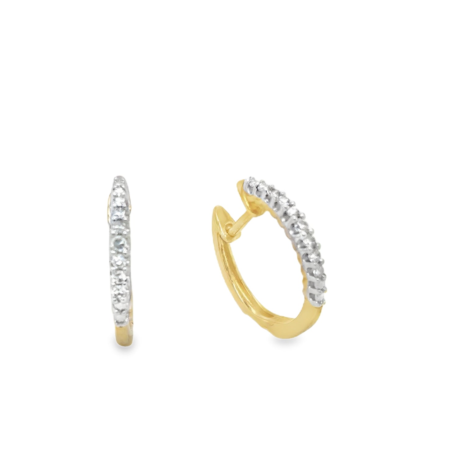 9ct Claw Set Huggie Diamond Earring .10ct