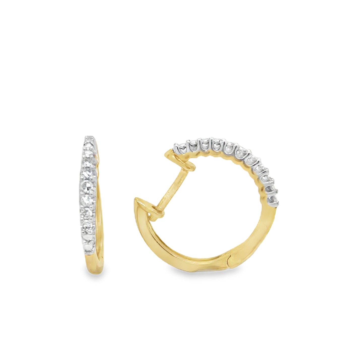9ct Claw Set Huggie Diamond Earring .10ct