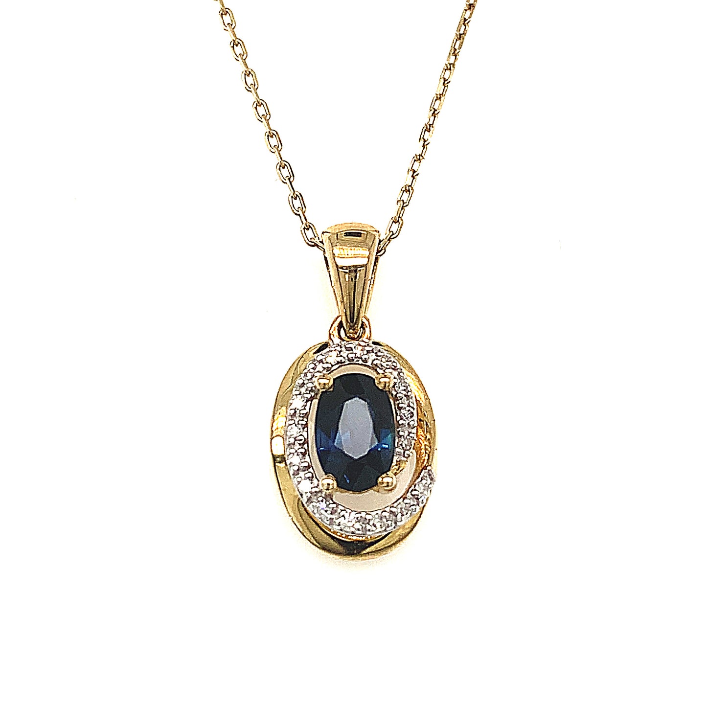 9ct Sapphire And Diamond Pendant