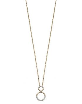 9ct Diamond Double Circle Pendant