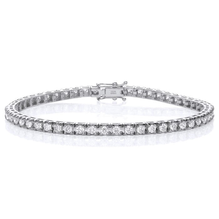 9ct White Gold Diamond Tennis Bracelet .75ct