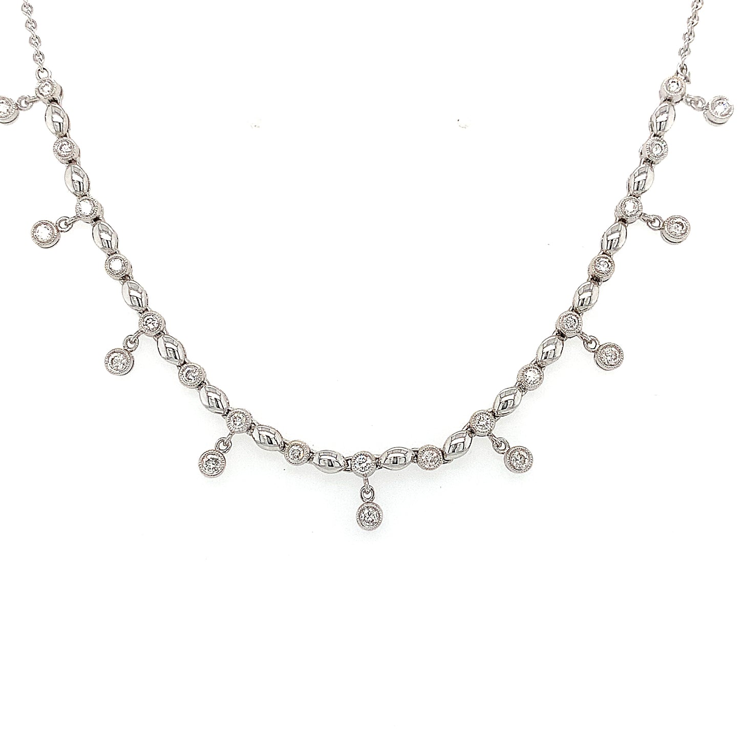 18ct White Gold Diamond Fringe Necklet