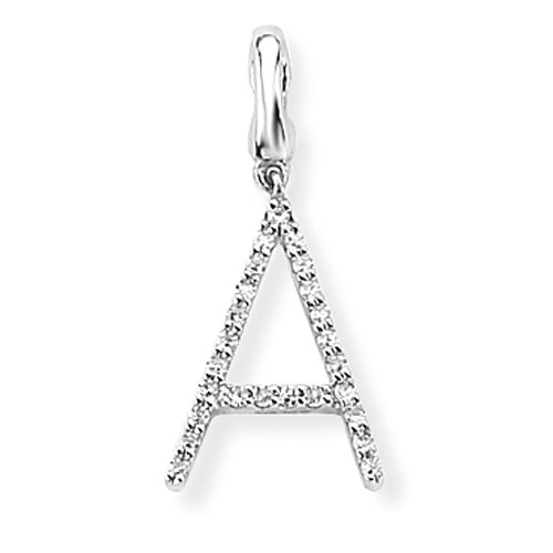 9ct White Gold Diamond Initial A Pendant